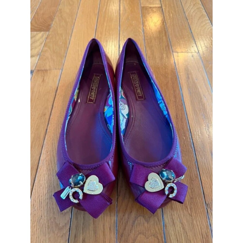 Coach Poppy Caper Violet Patent Leather ballet flats Shoes Sz 8